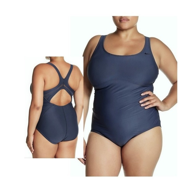Nike Other - Nike Plus size Racerback One-Piece Swimsuit Gray